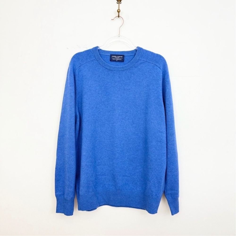Joseph Turner Lambswool Crewneck Sweater Men's Blue Size XL